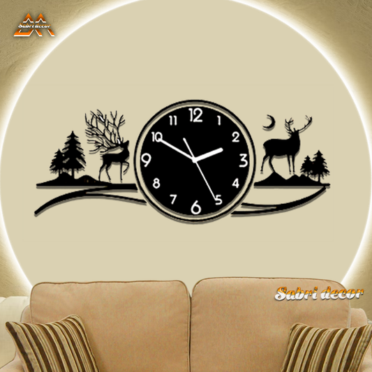 Deers - Tree Home  Decorative Wall Clock - Wall Clocks