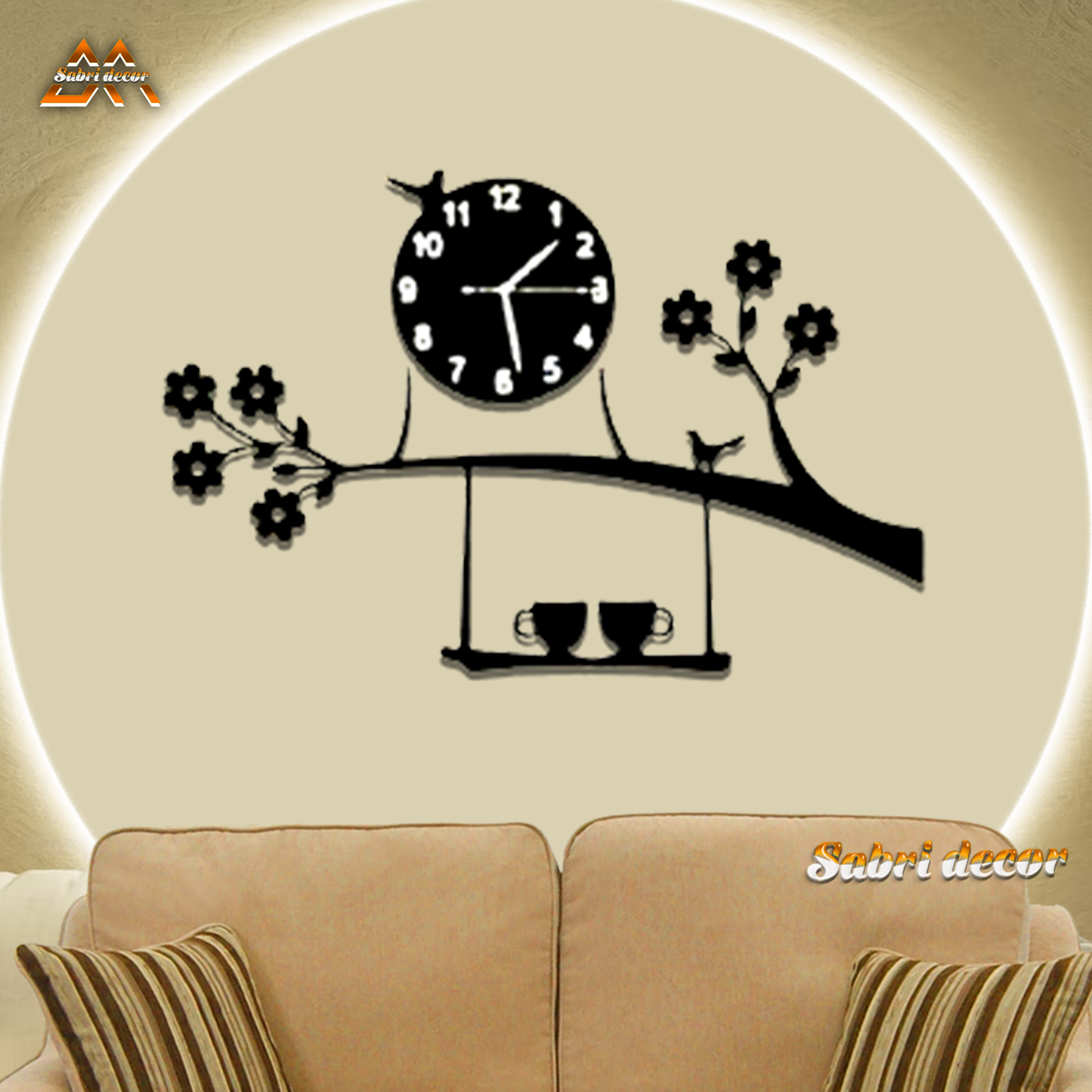 Cup and Flowers Wall Clock - Wall Clock